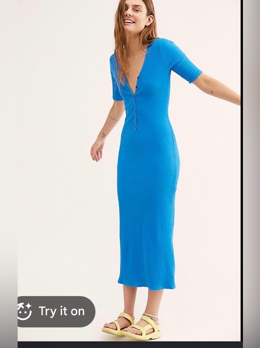 FP Beach Free People Lulu Henley midi dress